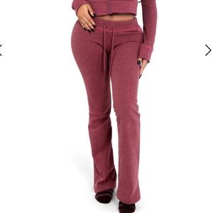 Body By Raven Tracy WAFFLE KNIT BOOT CUT PANTS (MAGENTA/PINK)